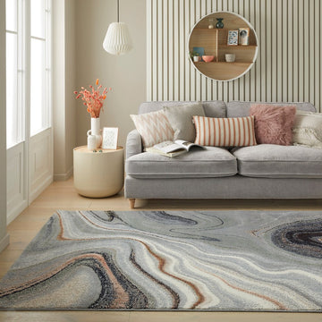 Amara AMA104 Modern Abstract Marbled Granite Stone High-Density Soft-Touch Polyester Sage/Grey Rug-Concept Looms-Rug Love - The Most Loved Rug Store